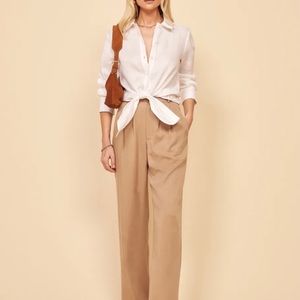 Reformation Anzio White Linen Top